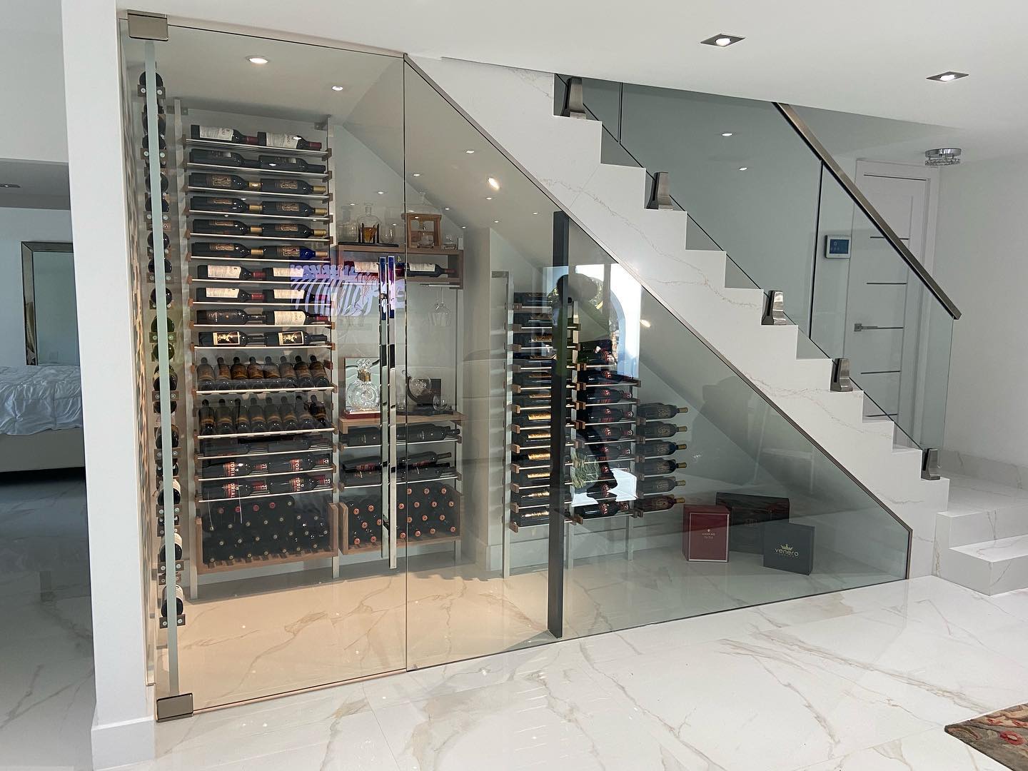 Custom architectural glass wine enclosure